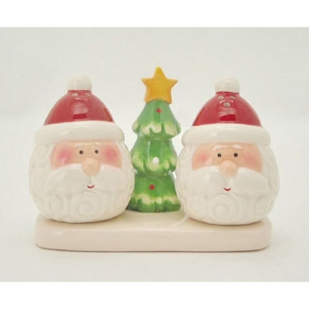Delton Products Ceramic Santa Heads 2.3 Inches x 3 Inches Set S/P